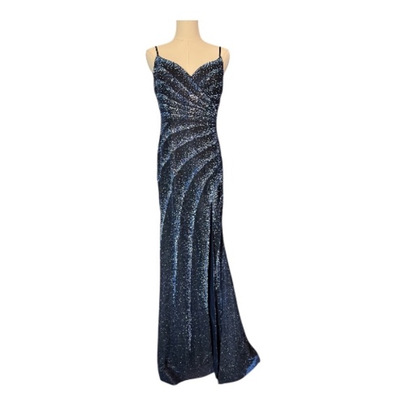 Rachel Evans Dresses & Skirts - 🆕 NWT Rachel Evans STUNNING navy blue beaded formal gown – size 10